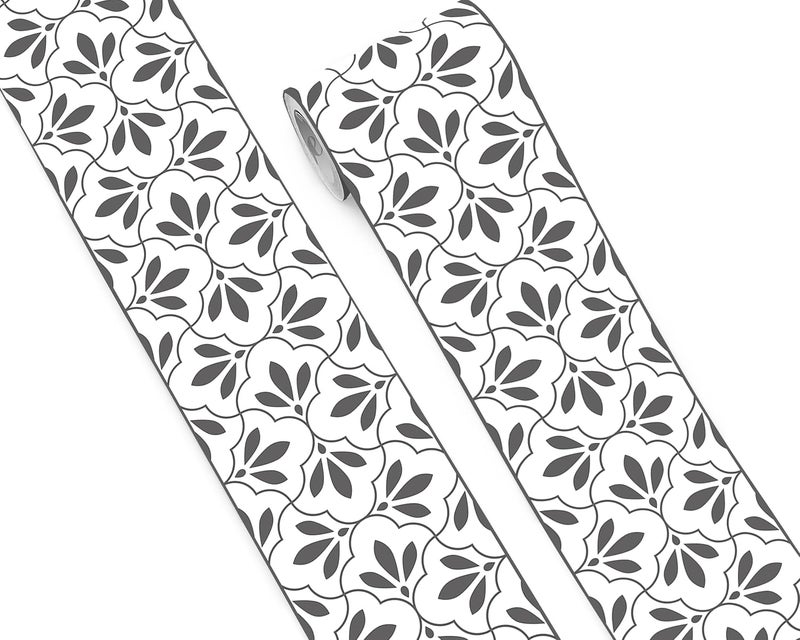 FLFK Wallpaper Border Black and White Patterns Peel and Stick Wall Border Self Adhesive Wallpapers for Living Room Bedroom Kitchen Bathroom 6"x240" - Image 1